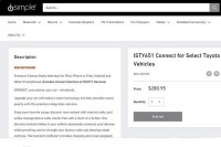 3  iPhone/AUX/USB/Bluetooth A2DP/HFP  -  iSimple Gateway Connect ISTY651  Lexus Made in USA !